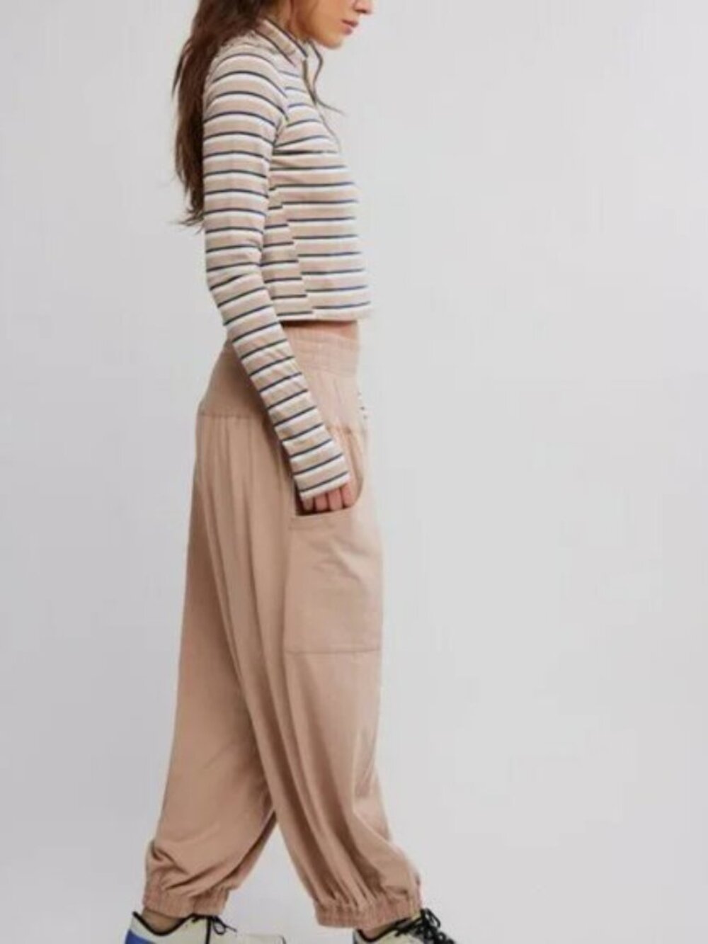 Free People Movement Up In The Air Printed Set / Sandy Navy Stripe (S) - NWT
